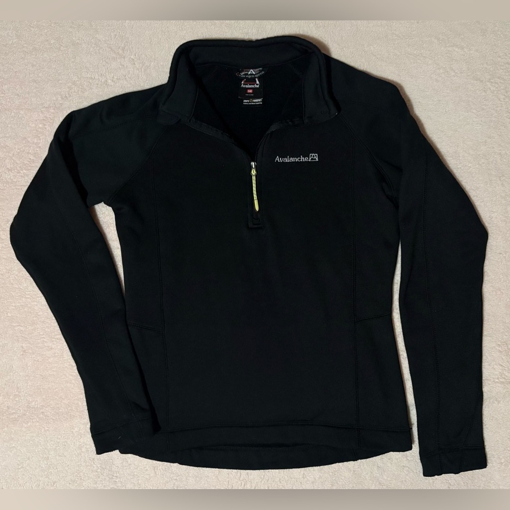 Avalanche Black Quarter-Zip Moisture-Wicking Thermal Base Layer - S
